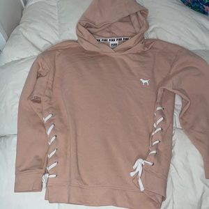 Victoria’s Secret PINK Light Pink Hooded Jacket - Laced Sides